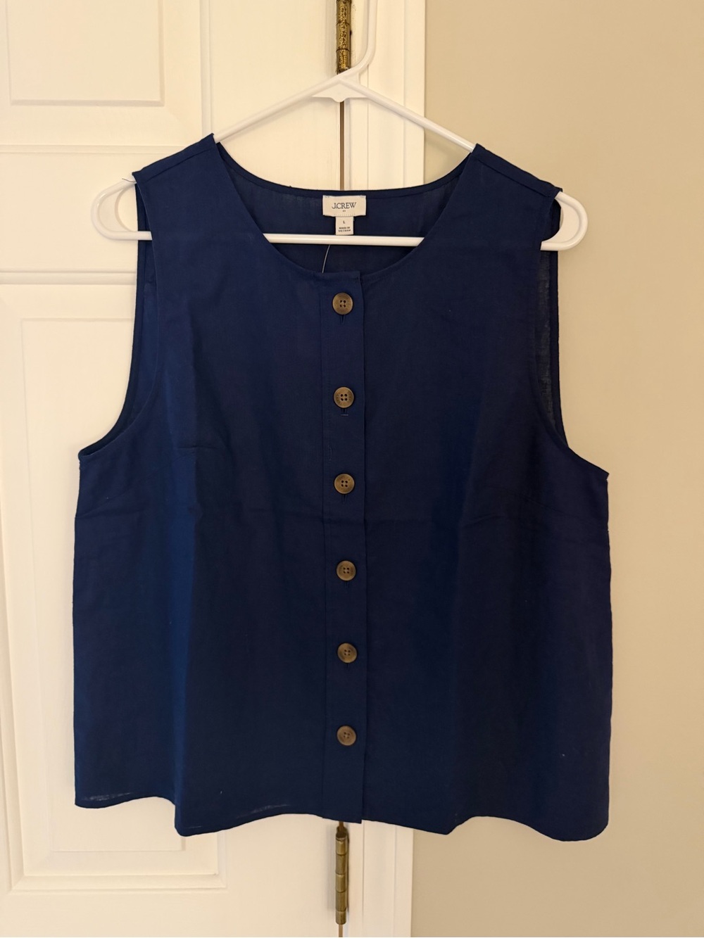 NWT J. Crew Factory Women’s Sleeveless Button Tank (Size L)
